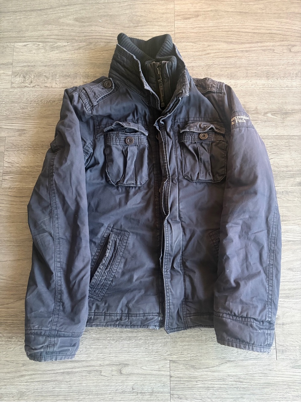 Men's Abercrombie &fitch Dark Gray Utility Jacket - Casual Field Coat